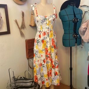 urban Outfitters linen blend flora dress